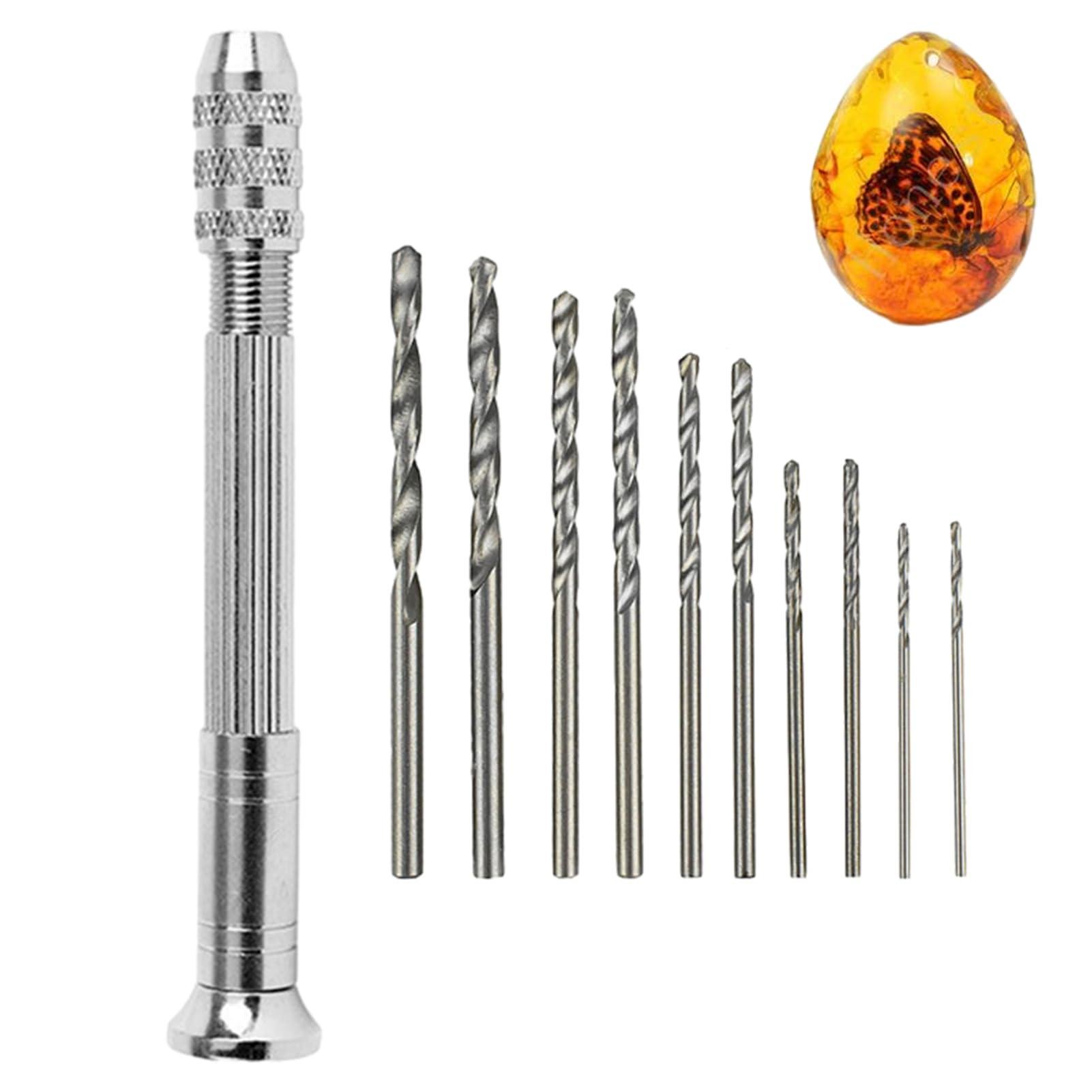 Дриль ручний з 10 свердлами Сріблястий (29427) - фото 6 Дриль ручний з 10 свердлами Сріблястий (29427) - фото 6