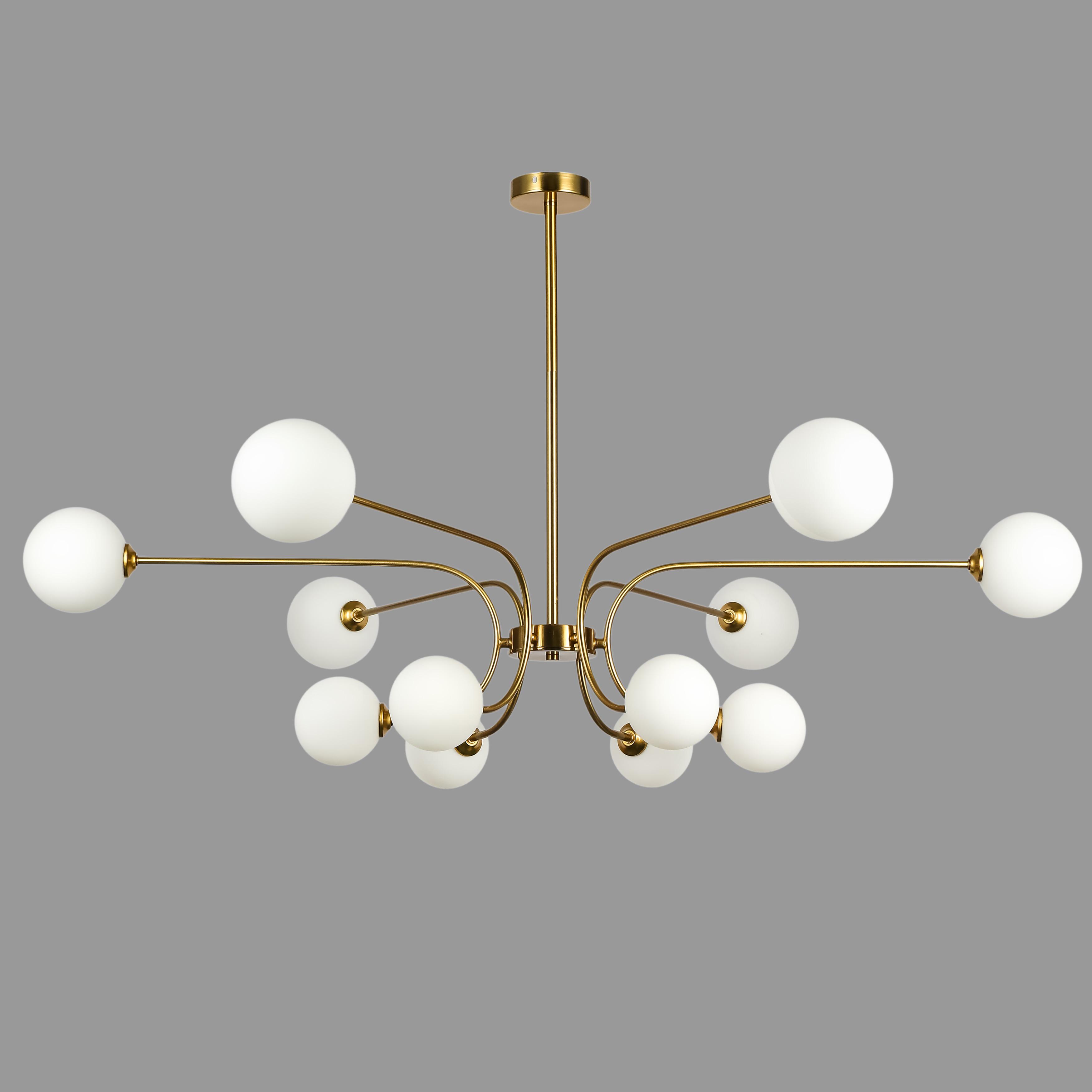 Люстра современная на 12 плафонов Бронзовый (52-9808-12 BRZ+WH)