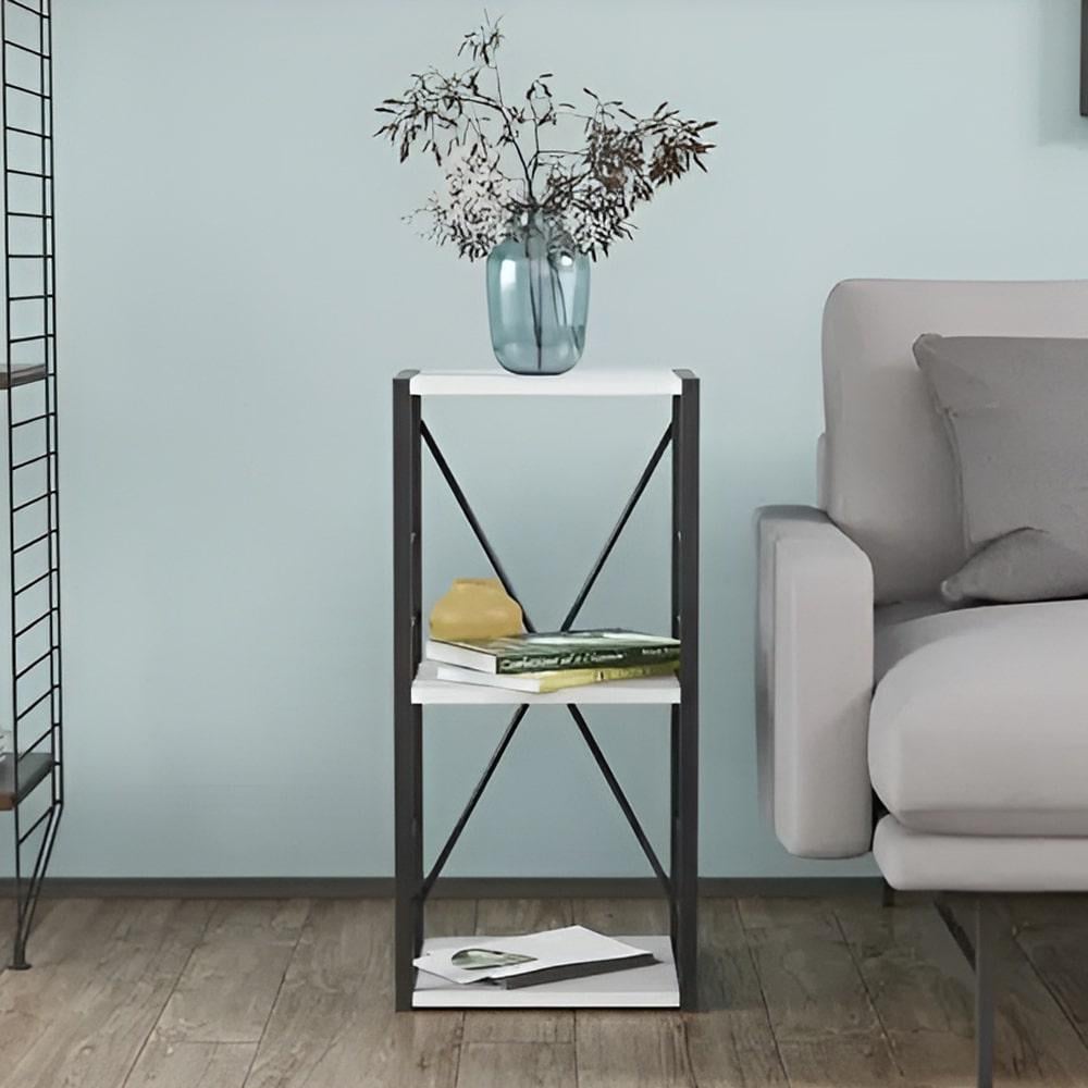 Этажерка Ferrum-decor Коннект 3/34 ДСП 16 мм 73x34x28 см Черный/Белый (FRD-104289)