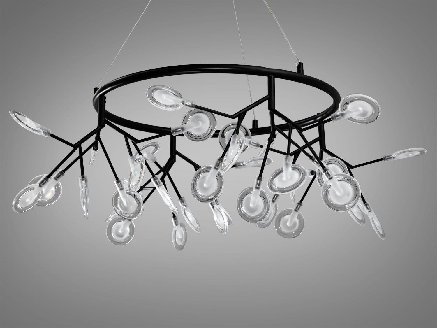 Люстра подвесная Светлячок 36 ламп Черный (Y887-36C BK) - фото 2 Люстра подвесная Светлячок 36 ламп Черный (Y887-36C BK) - фото 2