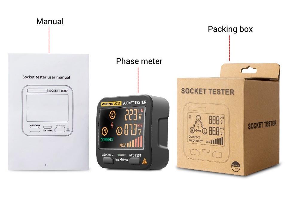 Тестер розеток ANENG AC11с (5001921) - фото 4