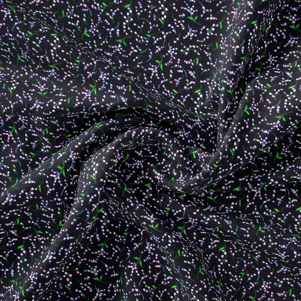 Ткань плательная креп Мадагаскар колокольчики Черный (18512)