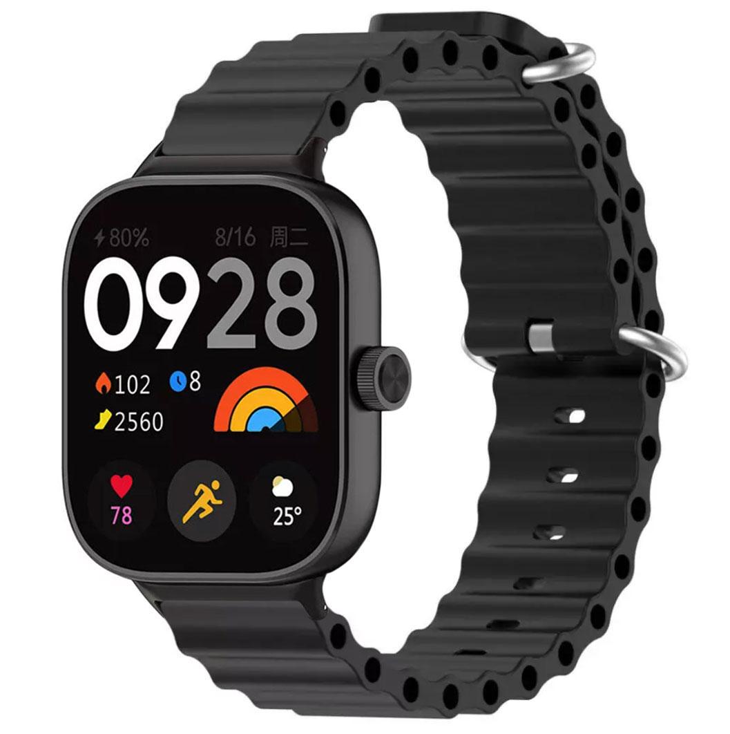 Ремешок силиконовый Primo Ocean для часов Xiaomi Redmi Watch 4/Xiaomi Mi Band 8 Pro Black (2615152150) - фото 3 Ремешок силиконовый Primo Ocean для часов Xiaomi Redmi Watch 4/Xiaomi Mi Band 8 Pro Black (2615152150) - фото 3