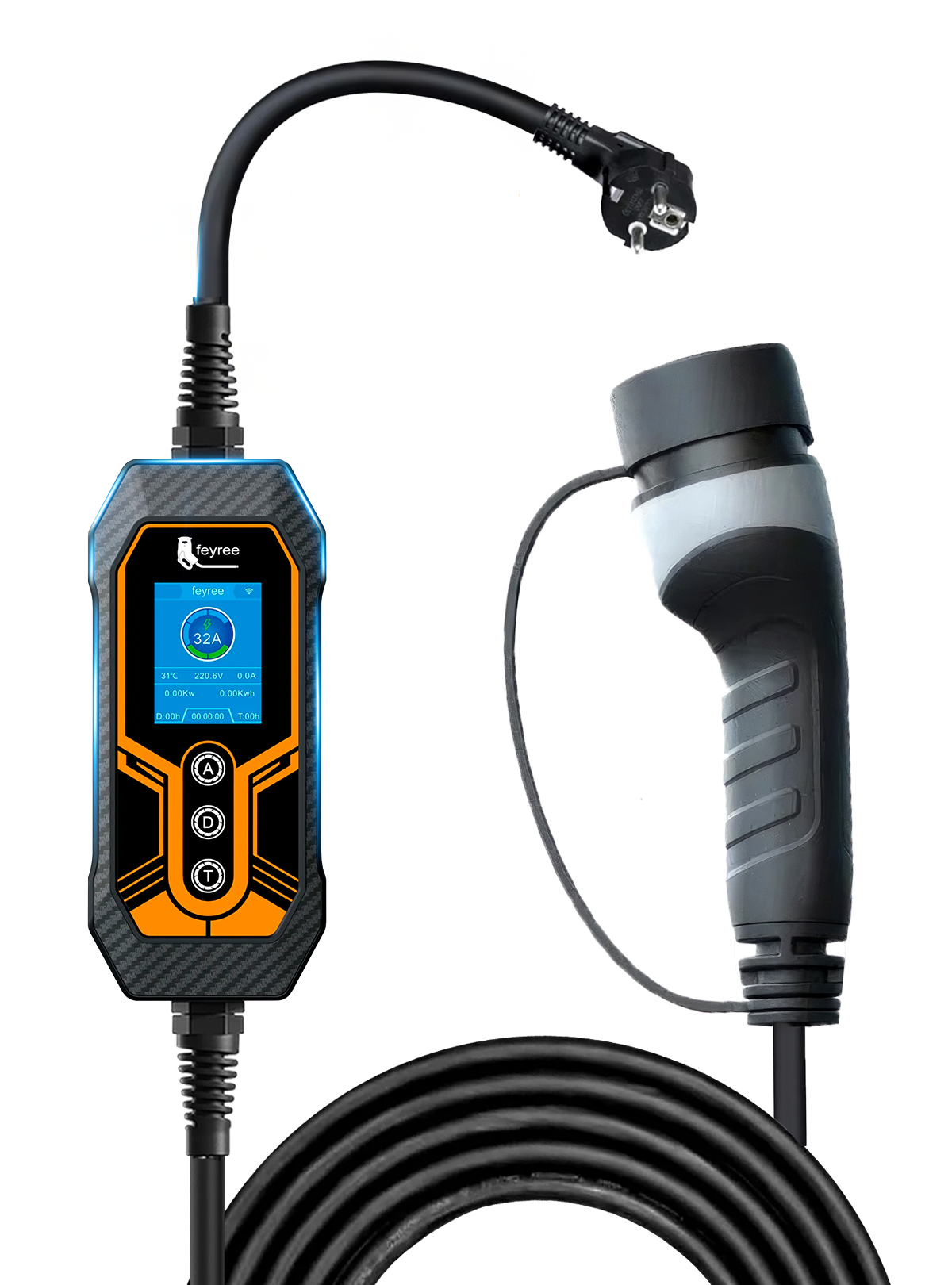 Зарядка для електромобіля Feyree c WIFI Type 1 7кВт 32А з 9553 Чорний (72408)