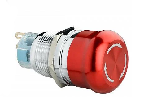 Кнопка металлическая АСКО-УКРЕМ с фиксацией 1НВ+1НЗ TY 19C-S11/1 возврат поворотом (A0140010215)