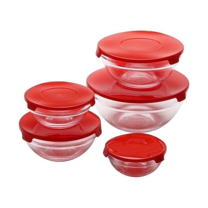 Набор стеклянных судков с крышками Unique UN-1501 5 шт. (201223) - фото 2 Набор стеклянных судков с крышками Unique UN-1501 5 шт. (201223) - фото 2