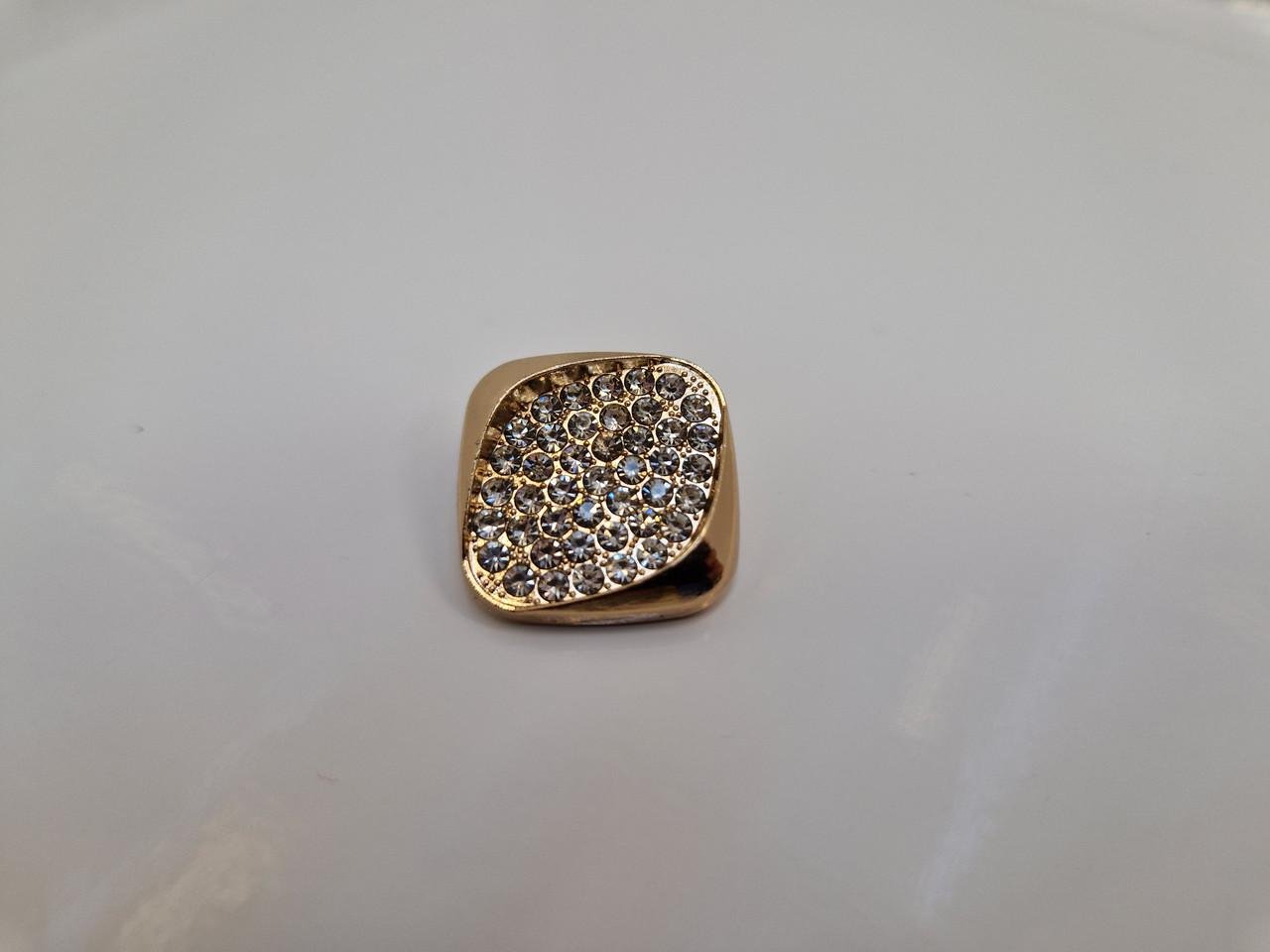 Пуговица на ножке с камушками 2 см Золотистый (2112639880)