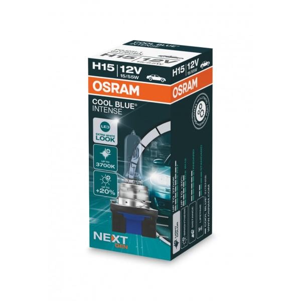 Автолампа галогенова Osram H15 55/15W 12 V PGJ23T-1 Cool Blue Intense Next Gen +100% - фото 1