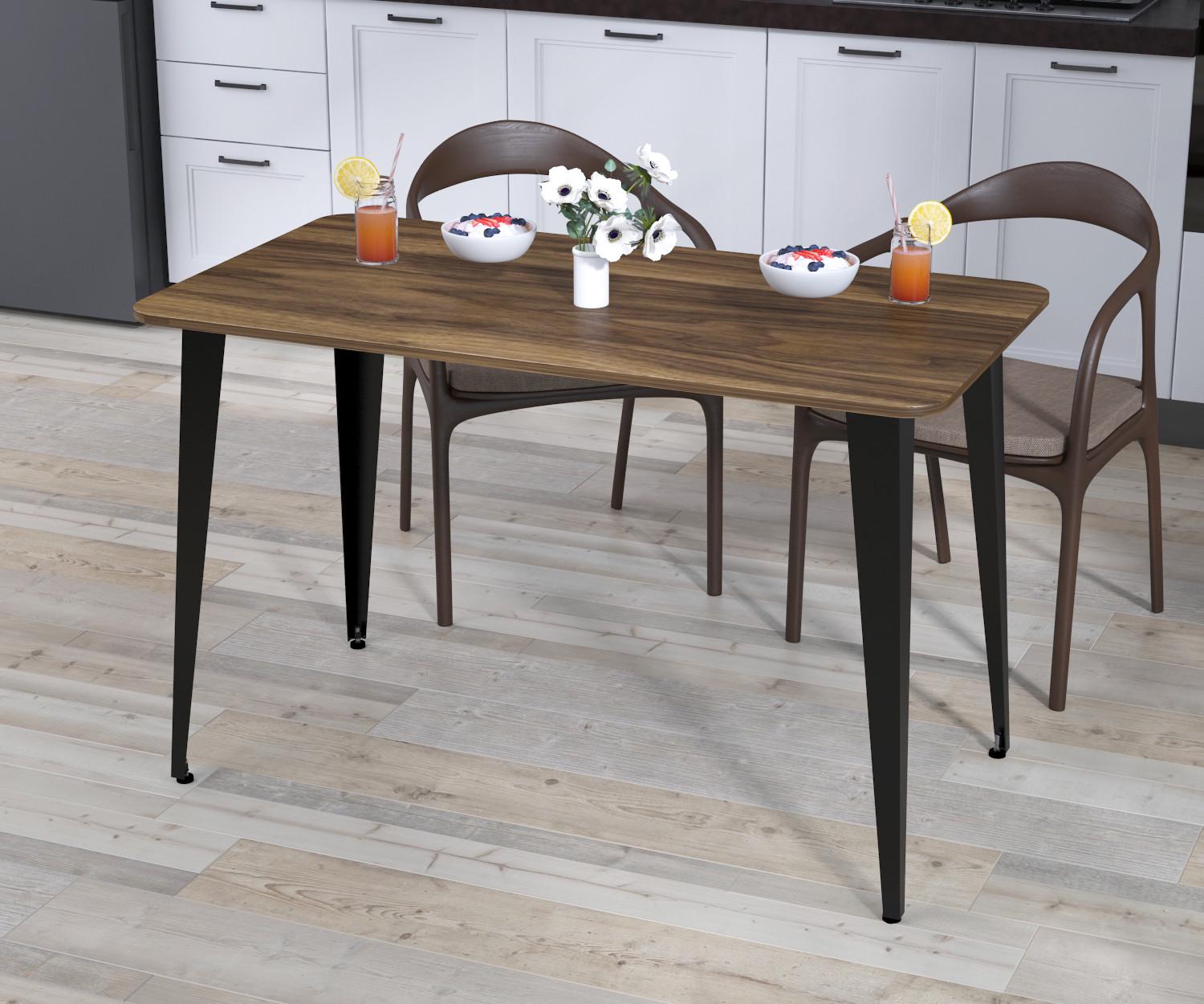 Обідній стіл Loft Design Лінда 120x65 см з закругленими кутами Горіх Модена (12517758)