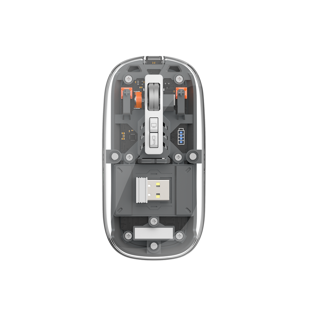 Маніпулятор миша бездротова WIWU Crystal Magnetic Wirless Mouse WM105 Dual-bluetooth +2.4G three-mode Grey (6976195091083)