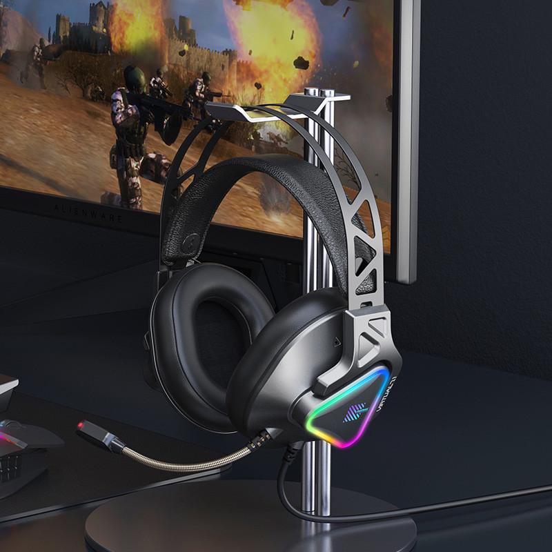 Ігрові навушники Remax RM-810 LED Wargod Series Gaming Headphone 7.1 USB 2,2 кОм Black - фото 5