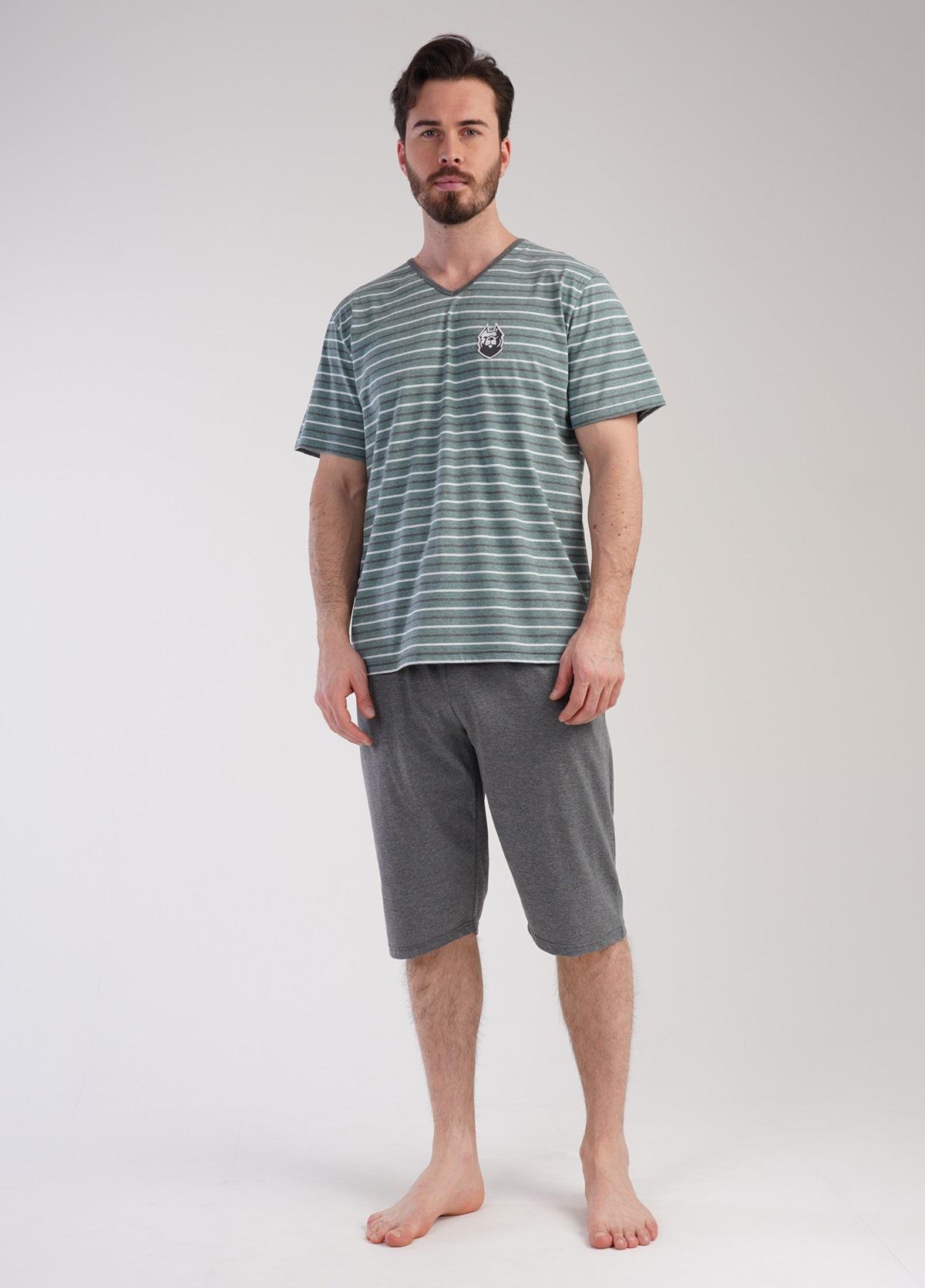 Піжама чоловіча Vienetta футболка/бриджі XL Зелений (212557)