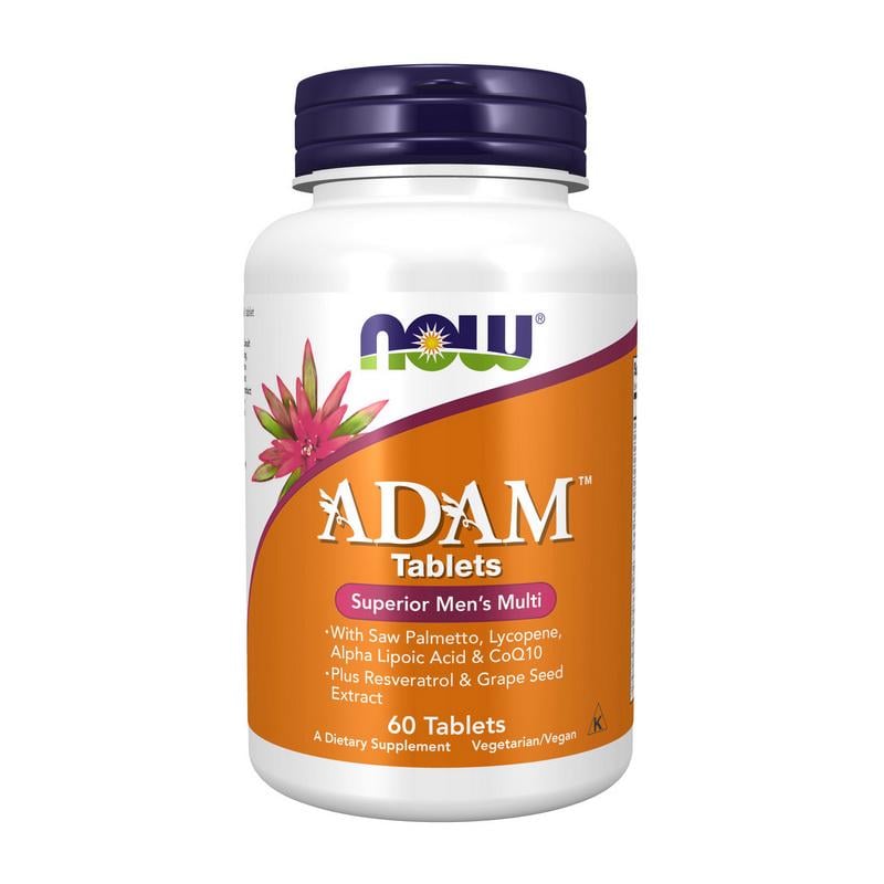 Витамины для мужчин без железа с пальметтом NOW Adam 60 табл.