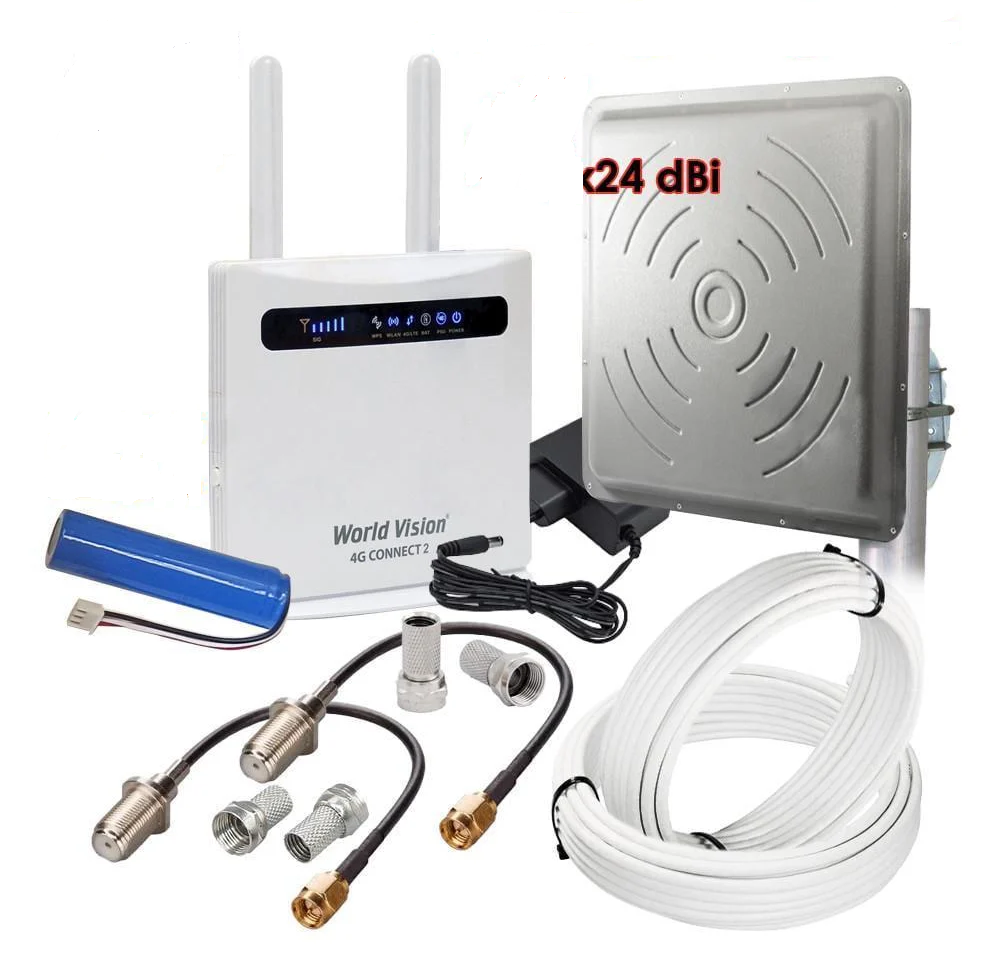 Інтернет комплект 4G з Wi-Fi Роутером World Vision 4G CONNECT 2 та потужна антена MIMO R-Net 2x24 Maxi (1749315082)
