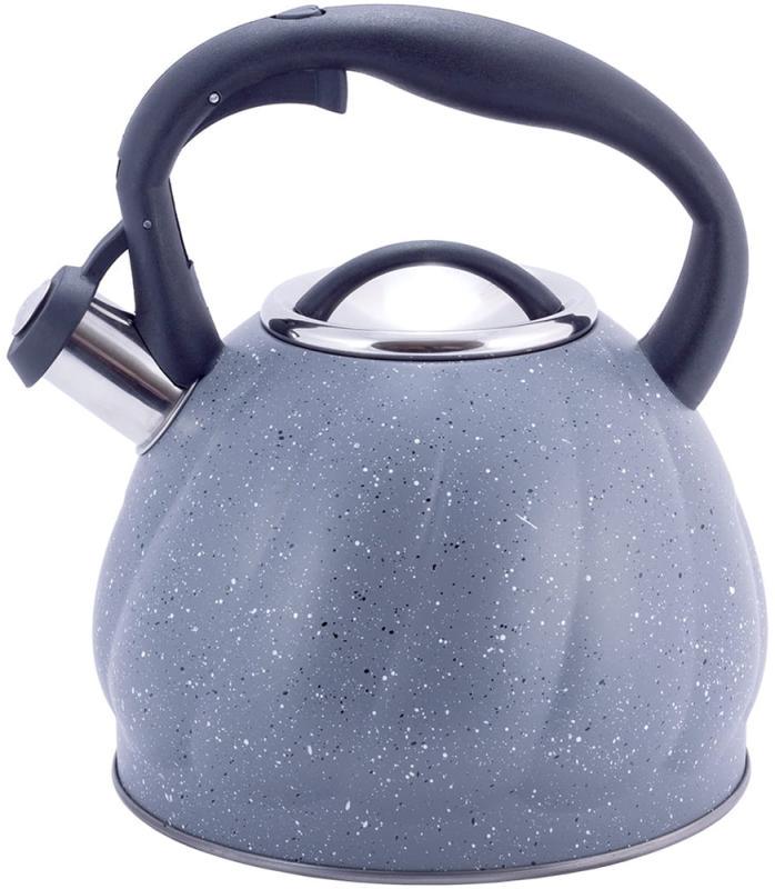 Чайник Kamille Whistling Kettle Marble из нержавеющей стали со свистком 3 л Серый