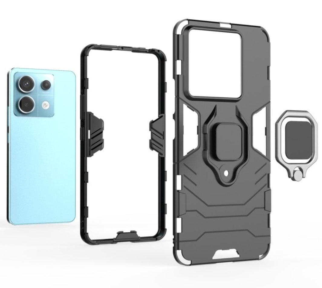 Чехол бампер Primolux Ring Armor для Xiaomi Redmi Note 13 Pro 5G / Poco X6 5G - Black - фото 4 Чехол бампер Primolux Ring Armor для Xiaomi Redmi Note 13 Pro 5G / Poco X6 5G - Black - фото 4