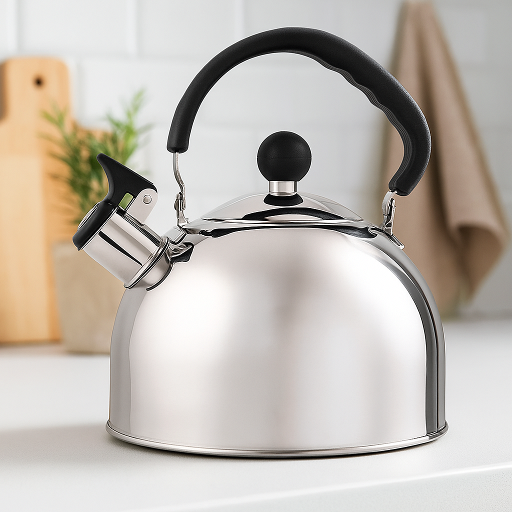 Чайник для плиты BasicSteel со свистком нержавеющая сталь/одинарное дно 2,5 л (28410949)