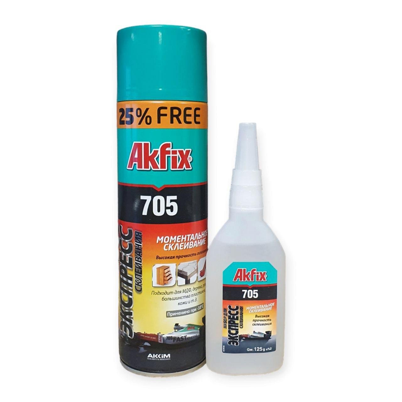 Клей з активатором Akfix 705 Fast Adhesive 125 г/500 мл (000002275) - фото 1