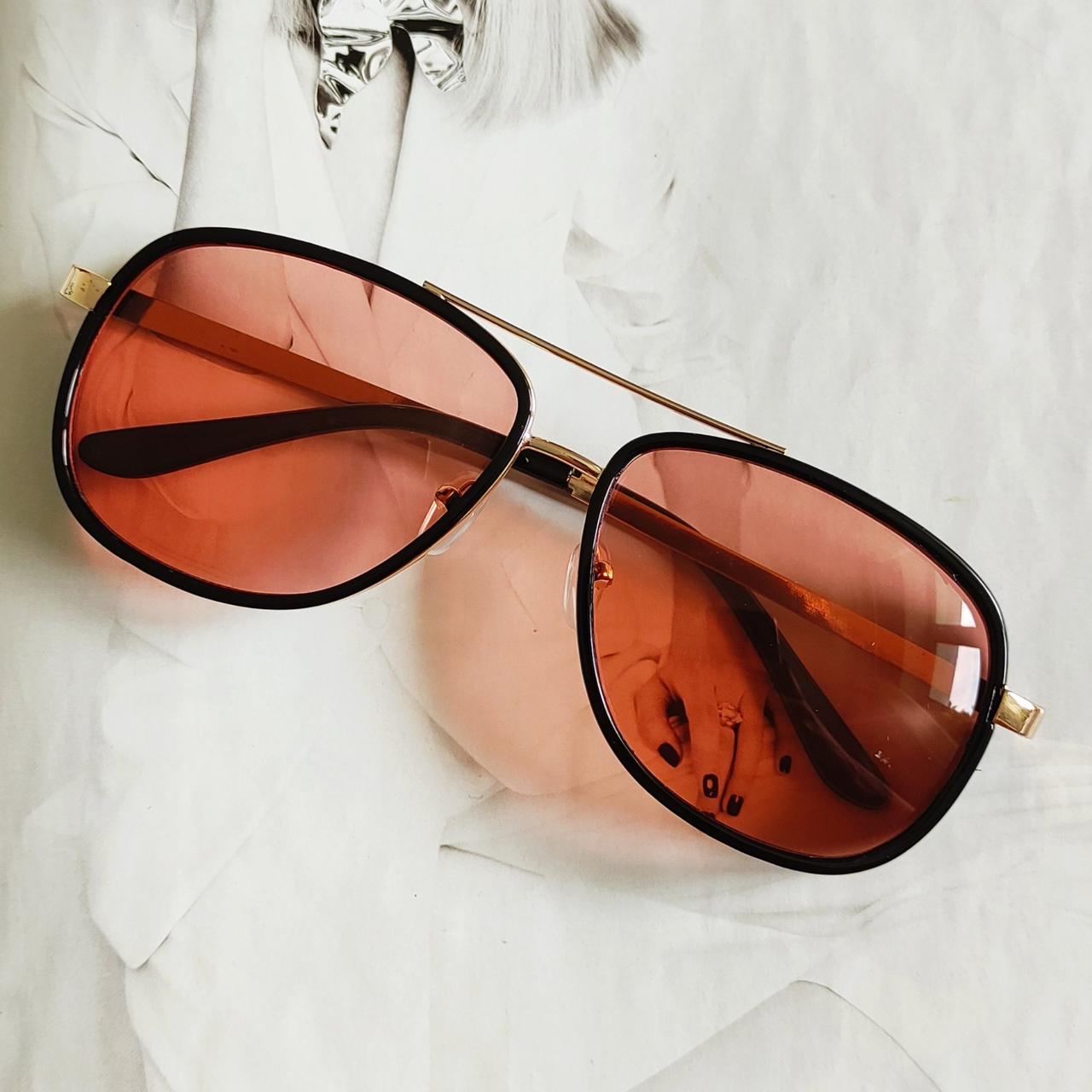 Очки мужские в стиле Тони Старк с красной линзой №2