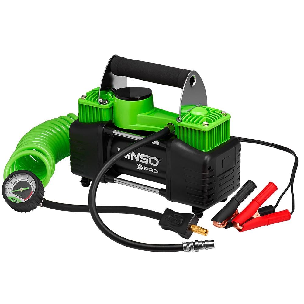 Компрессор автомобильный Winso Pro Heavy Duty 12В, 10 Атм, 90 л/мин с зажимами АКБ 136000