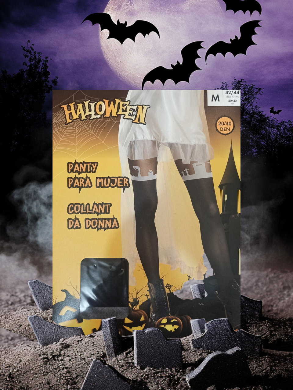Колготки Кладбище на Хэллоуин 20\40 den M р. 42/44 Черный (L0108) - фото 2 Колготки Кладбище на Хэллоуин 20\40 den M р. 42/44 Черный (L0108) - фото 2