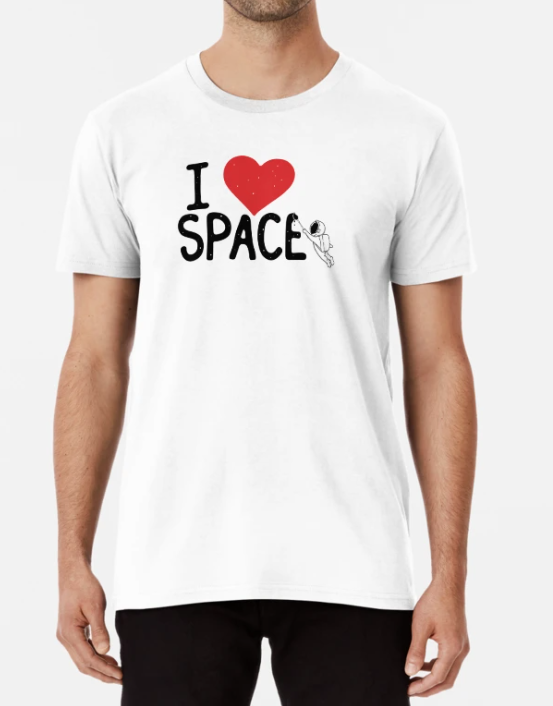 Футболка мужская Stedman с принтом I love space XXL Белый (ПН229-11)