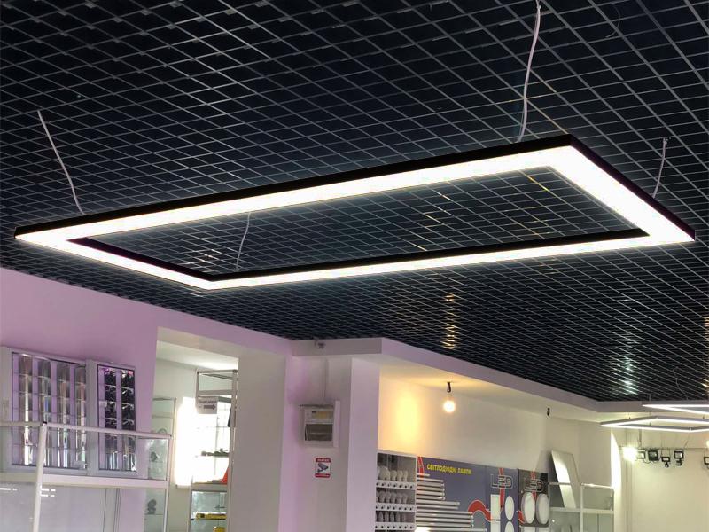 Подвесной светильник светодиодный LEDUA Тетрагон прямоугольник 220V 100W 8000 Lm 4000К 2000х1000 мм Черный (25344265) - фото 5 Подвесной светильник светодиодный LEDUA Тетрагон прямоугольник 220V 100W 8000 Lm 4000К 2000х1000 мм Черный (25344265) - фото 5