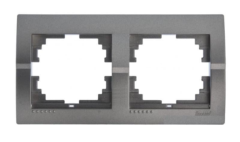 Рамка двомісна горизонтальна Lezard Deriy без вставки Графіт (00000012361)