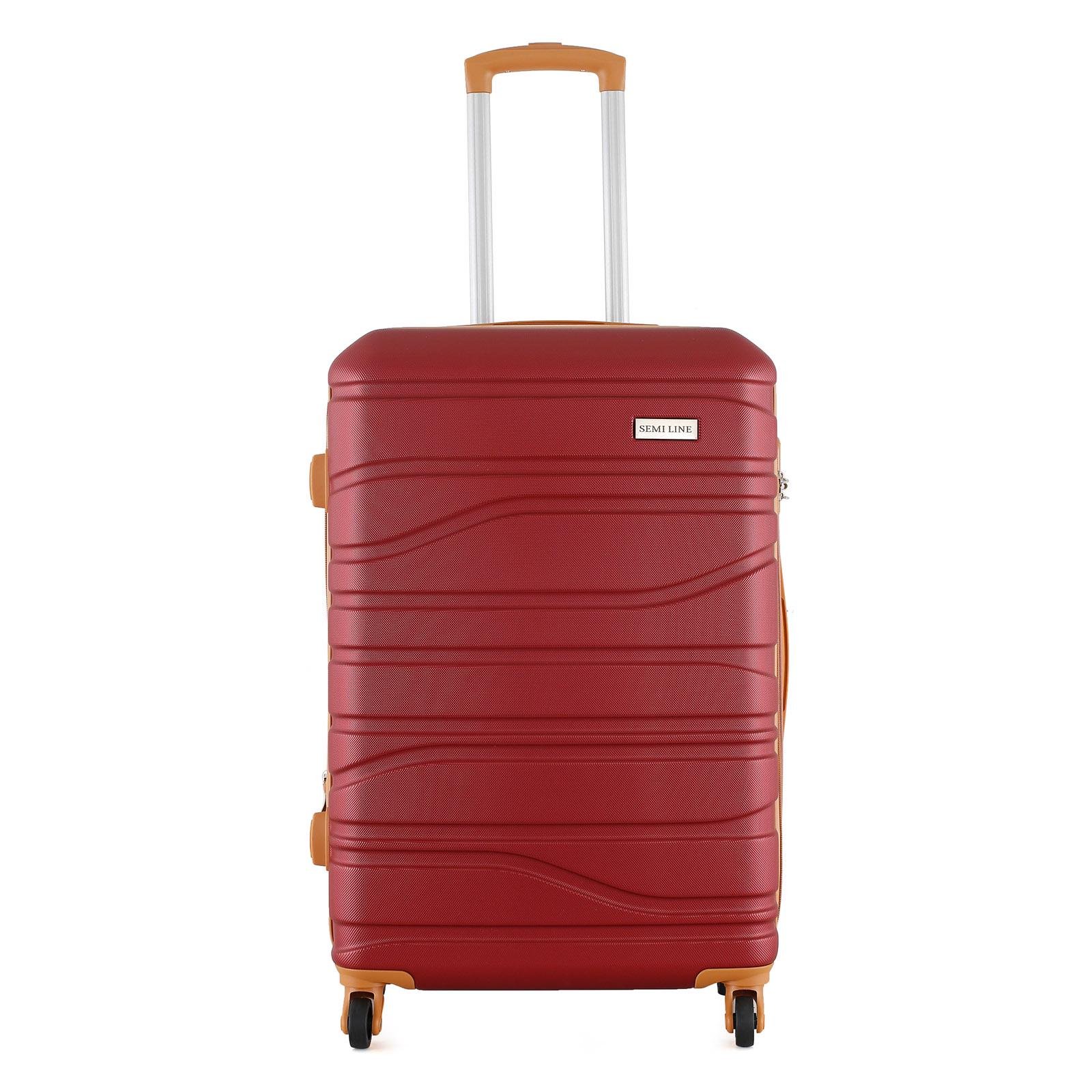 Валіза SEMI LINE 24" на 4 колесах ABS-пластик кодовий замок розширювальний клапан +20% об'єм 66/79 л Вишневий