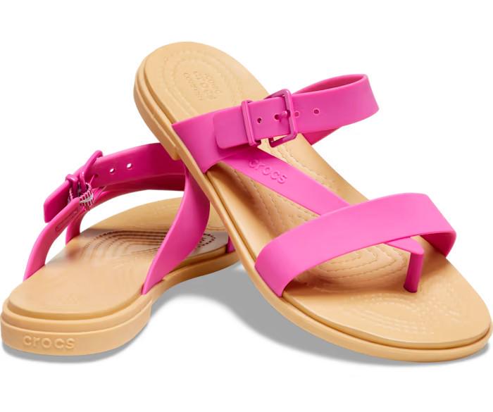 Сандалии Crocs Tulum Toe р. W10/EUR 40-41 Fuchsia Fun/Tan (9393685) - фото 1