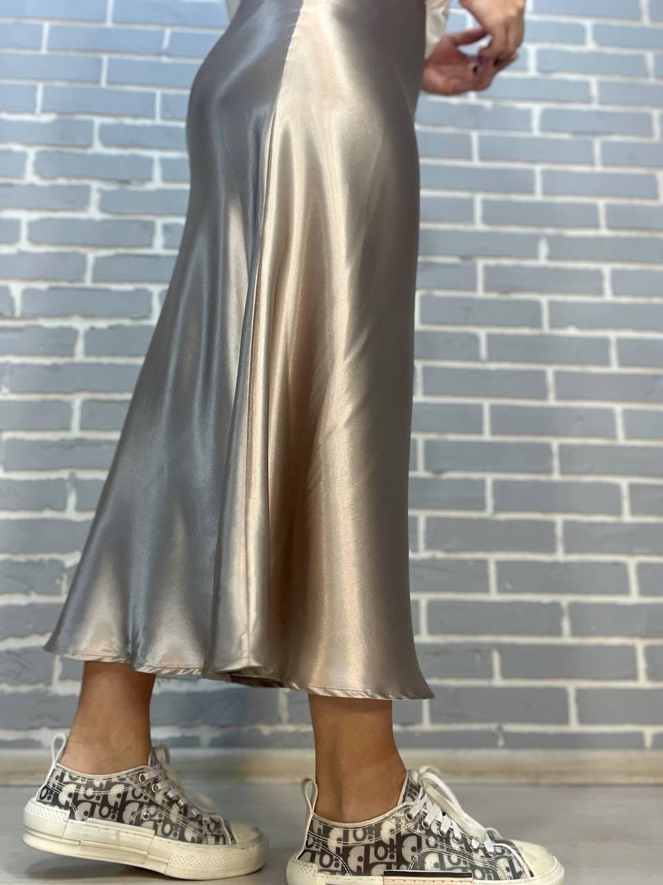 Юбка женская CLEW 0222 шелковая длинная макси M Бежевый (1752) - фото 6 Юбка женская CLEW 0222 шелковая длинная макси M Бежевый (1752) - фото 6