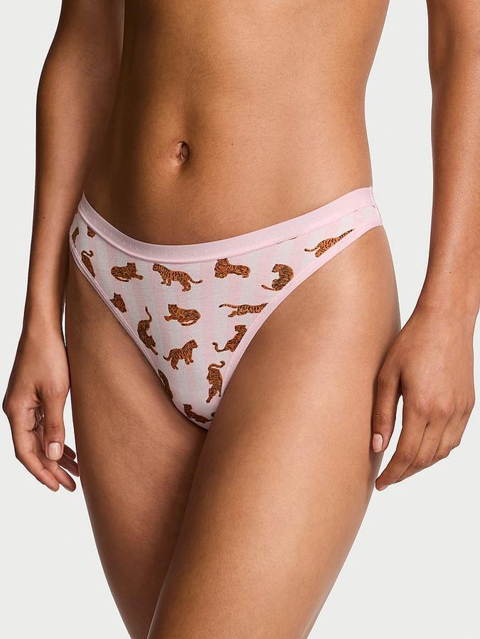 Трусики жіночі Victoria's Secret Stretch Cotton High-Leg Scoop Thong XXL Рожевий (2843061417)