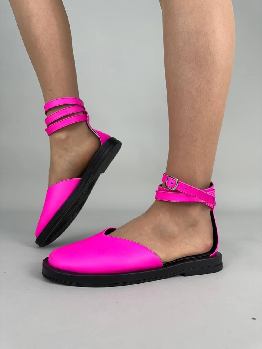 Босоножки женские кожаные р. 37 Розовый неон (8516-3/37)