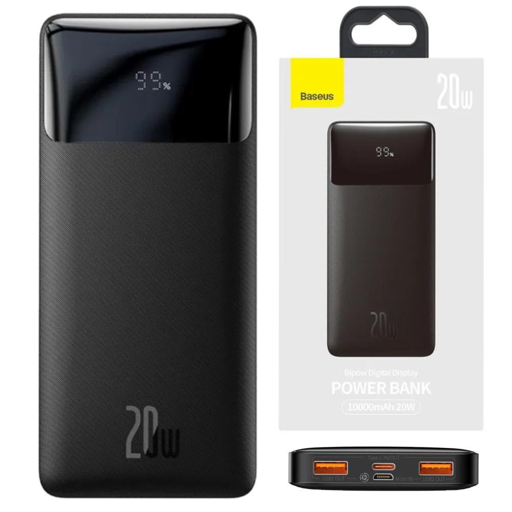 Повербанк Baseus Bipow Digital Display 10000 mAh 20 W Black (PPDML-L01) - фото 2