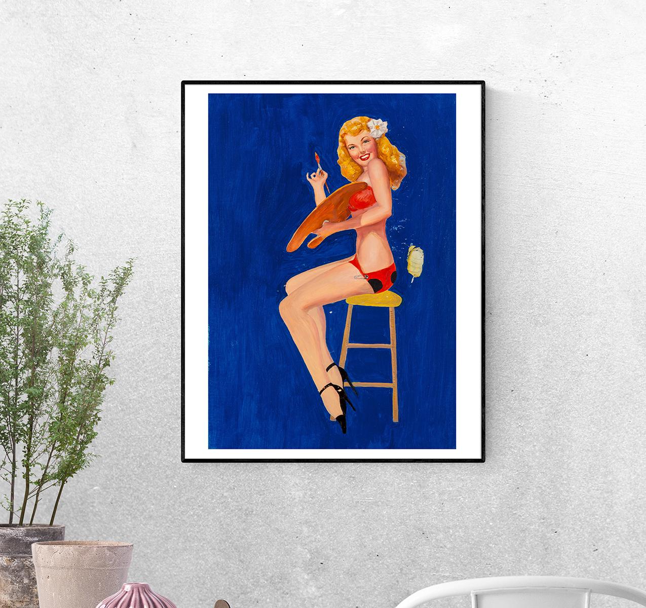 Постер Девушка с палитрой. Джерри Т. Н. Томпсон формат А-1 (pin_up010146_Poster)