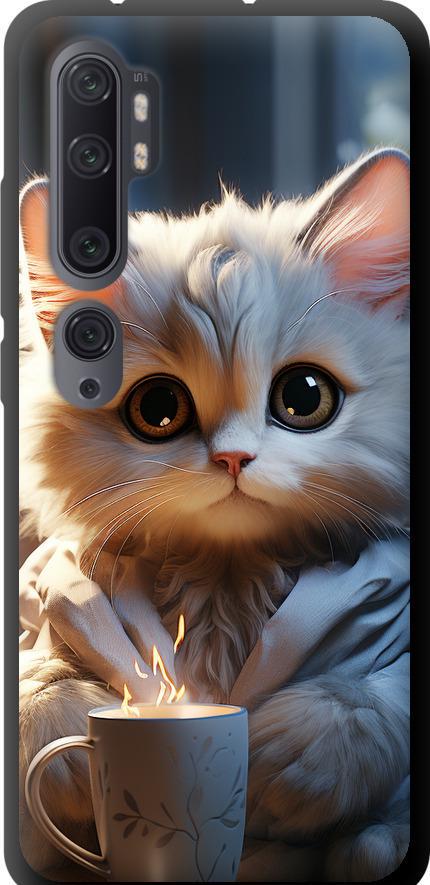 Чехол на Xiaomi Mi Note 10 White cat (5646b-1820-42517)