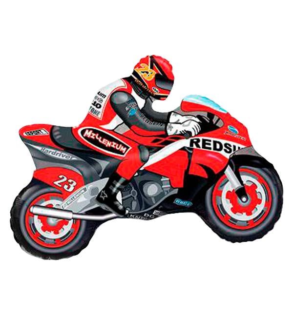 Повітряні кульки Мотоцикл 70x84 см Червоний (30337)