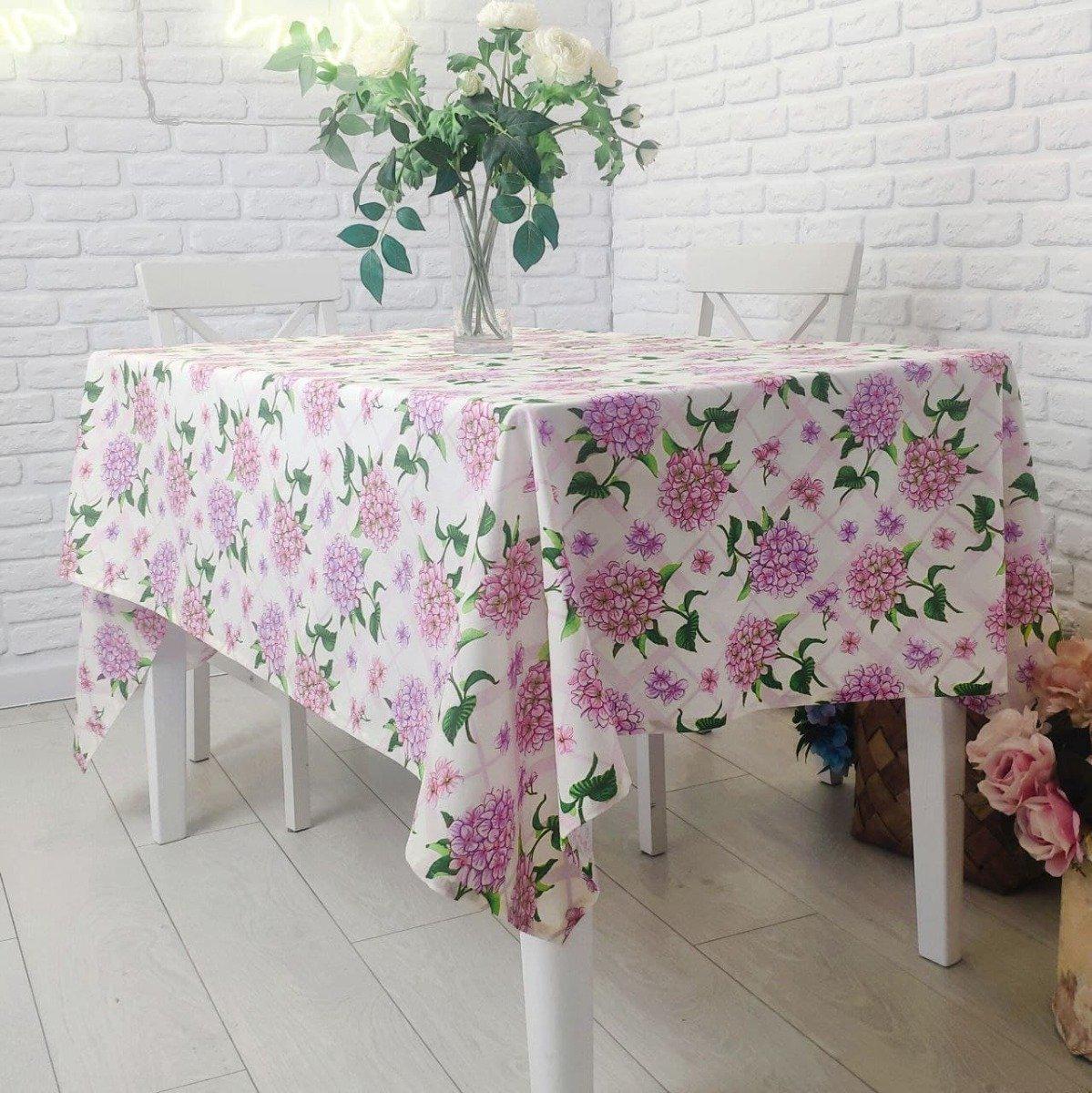 Скатертина Biltex Гортензія 140x200 Рожеваий (141314)