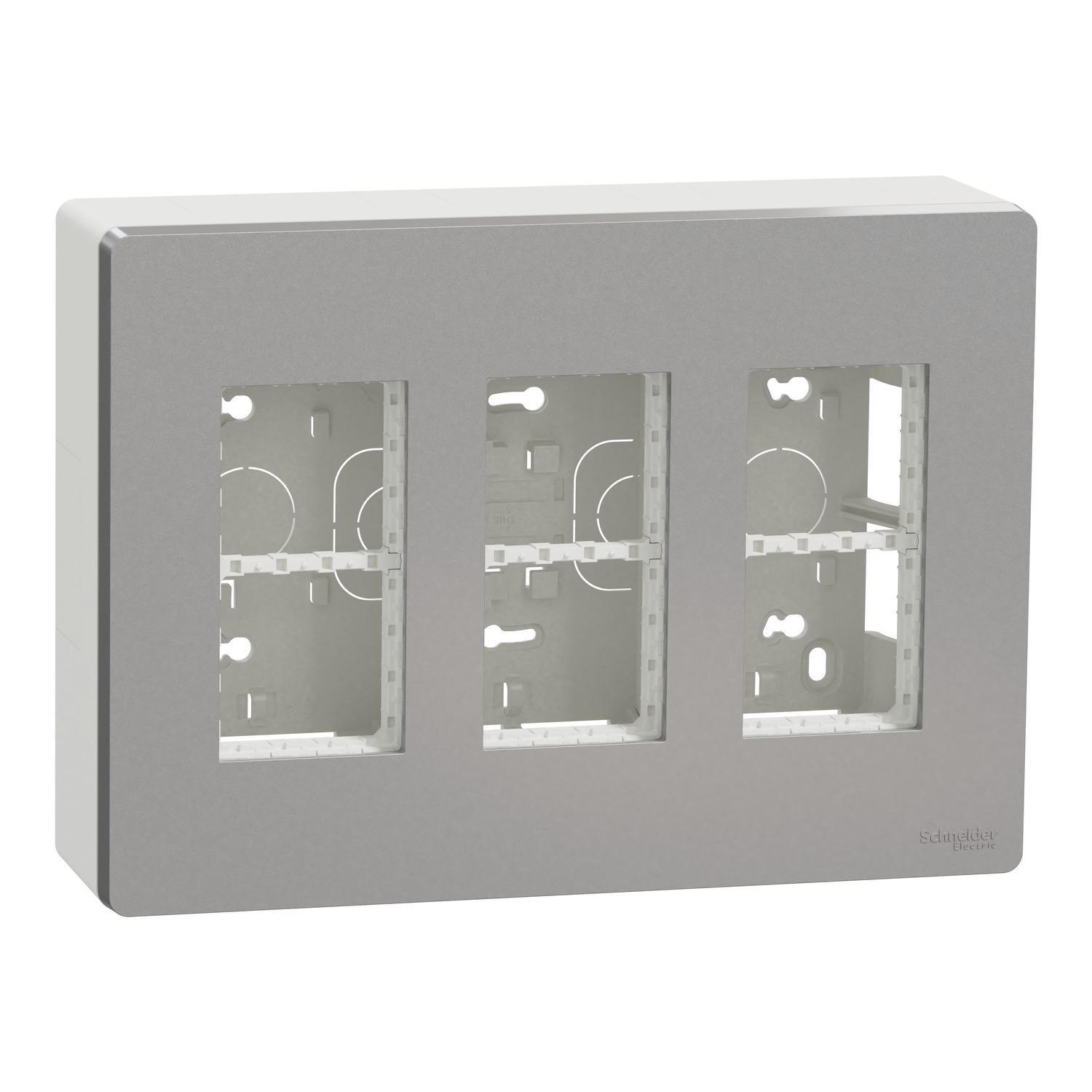 Блок Unica System+ открытая вставка 3х2 Алюминий (NU123430)