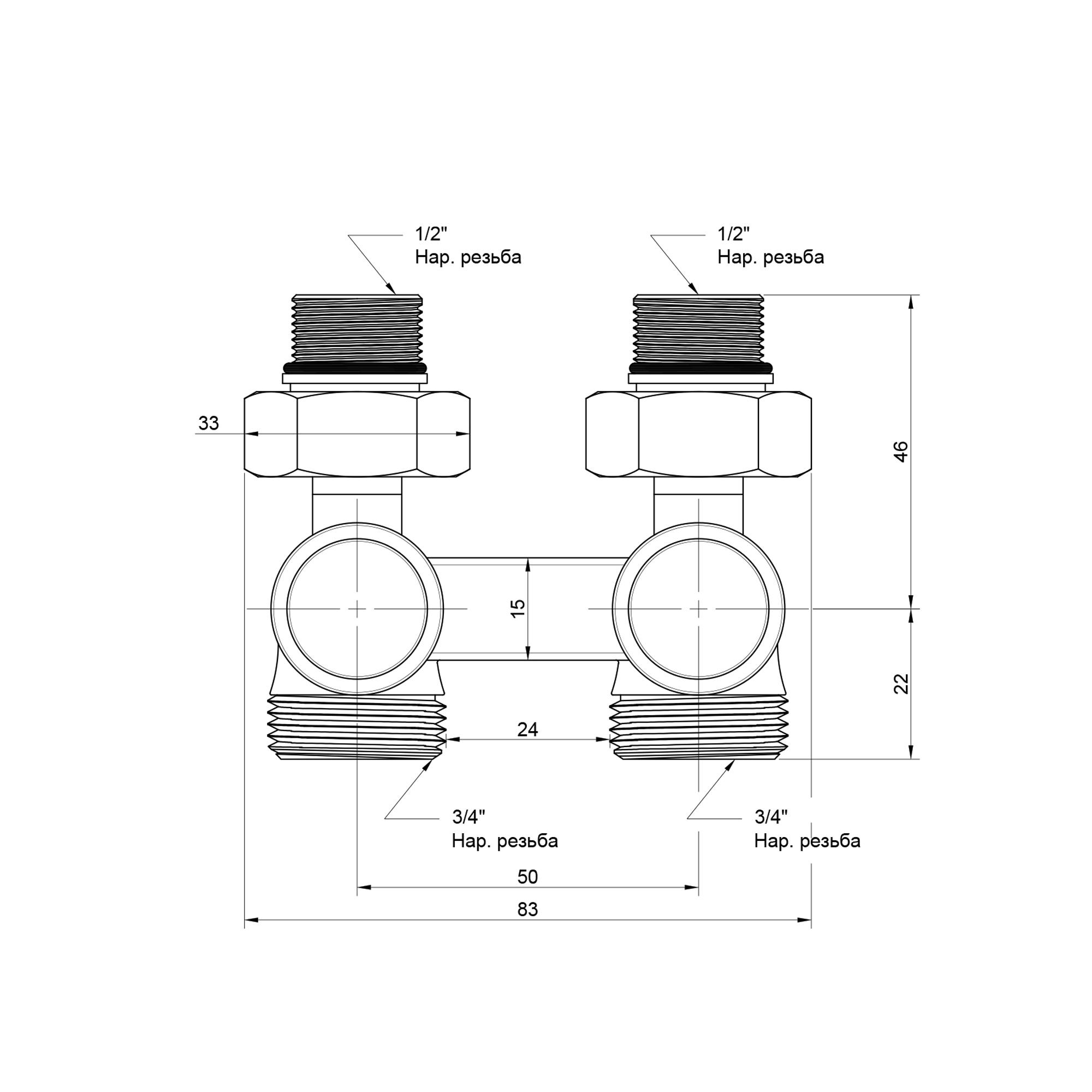 Узел нижнего подключения радиатора прямой ICMA 1/2"x3/4" с американкой (82897AD06) - фото 2 Узел нижнего подключения радиатора прямой ICMA 1/2"x3/4" с американкой (82897AD06) - фото 2