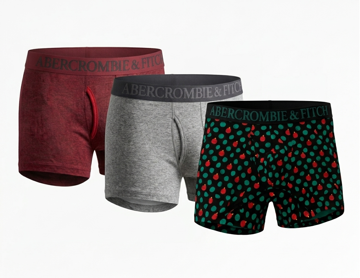 Набор трусов мужских боксеров Abercrombie & Fitch 3 шт. ХS Разноцветный (65564132)