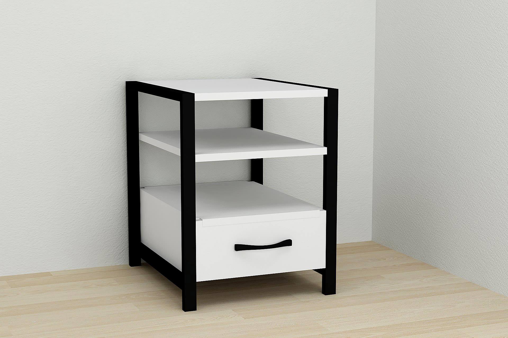 Тумба универсальная Ferrum-decor Вивьен 1/1 ДСП 16 мм 50x41x40 см Черный/Белый (FRD-104139) Тумба универсальная Ferrum-decor Вивьен 1/1 ДСП 16 мм 50x41x40 см Черный/Белый (FRD-104139)