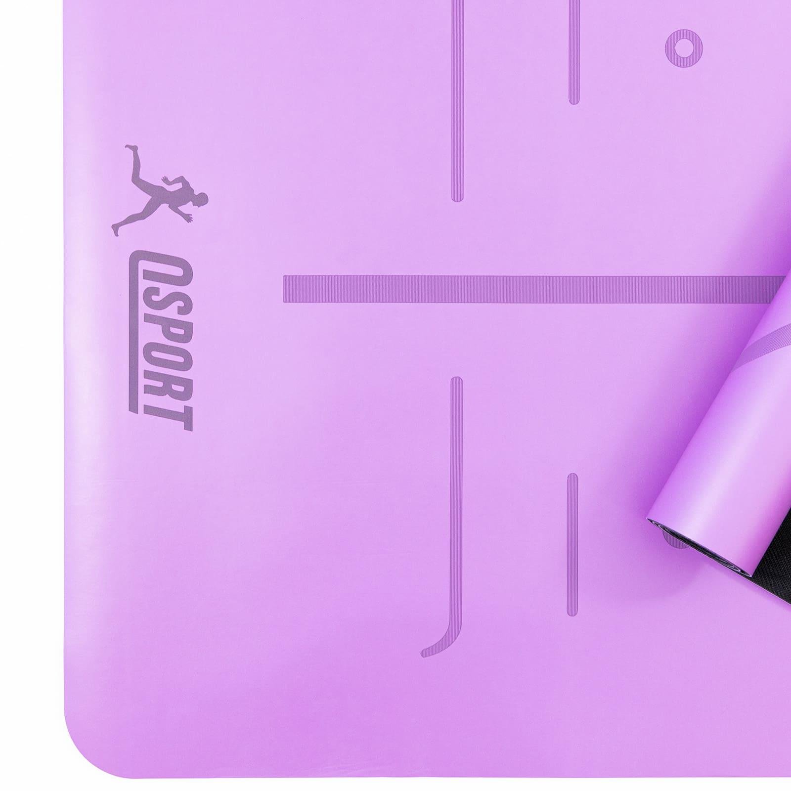 Килимок для йоги та фітнесу каучуковий OSPORT 4 мм 183x68 см Фіолетовий (OF-0284) - фото 6