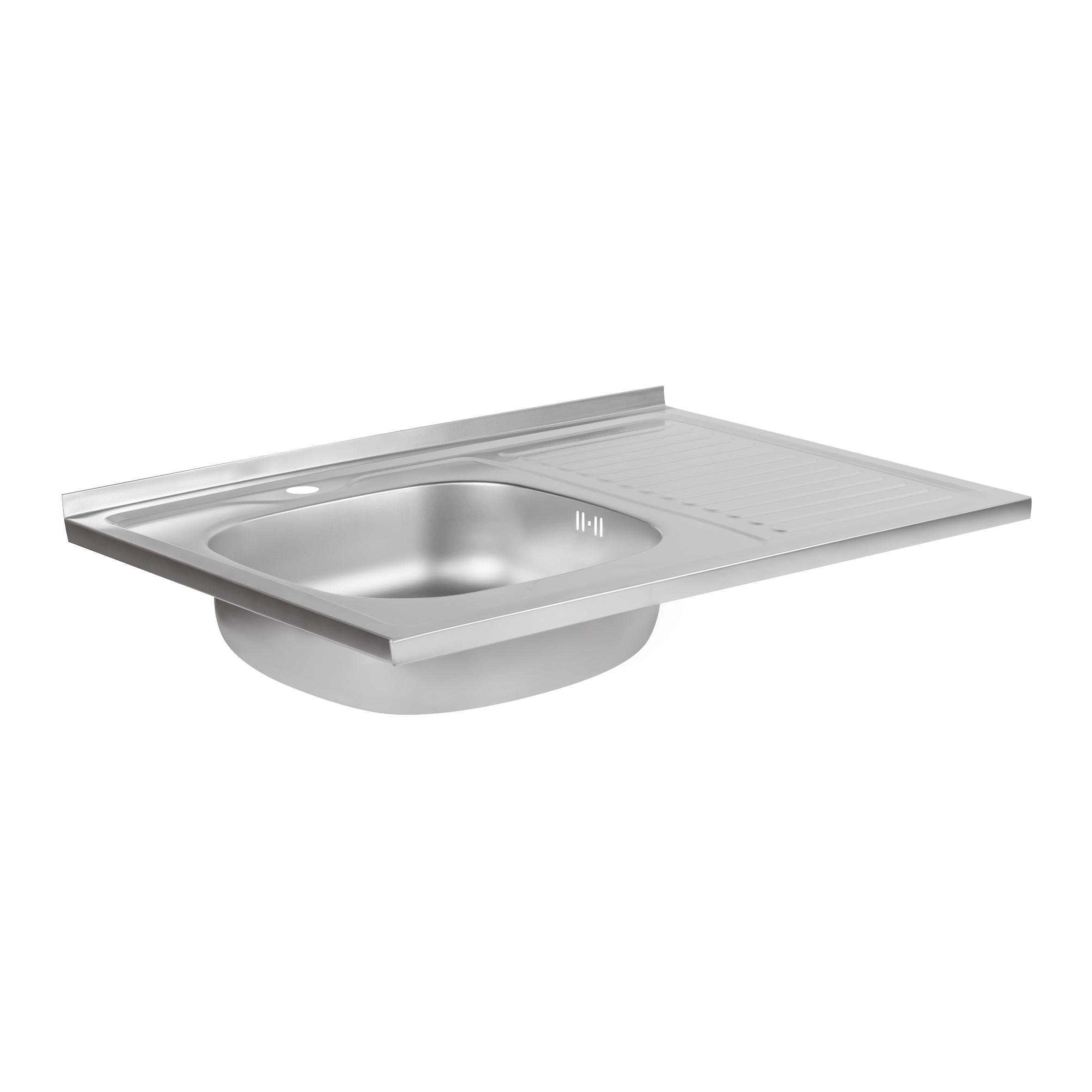 Накладная кухонная мойка Brinex из нержавеющей стали прямоугольная 6080-L 0,6 мм Satin (BRIN6080LSAT06)