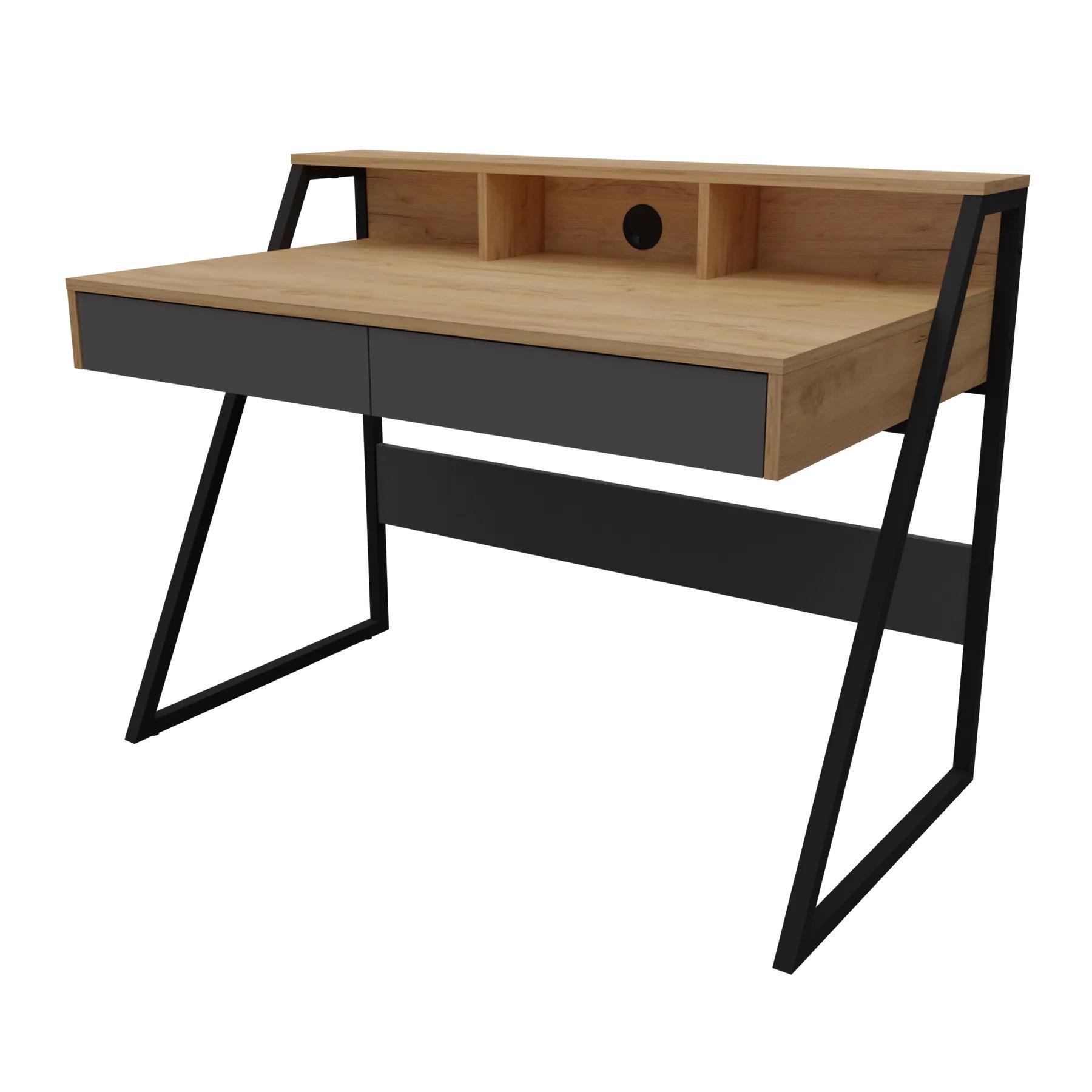 Стол письменный Неман Спарта Дуб крафт золотой/Черный (47469)