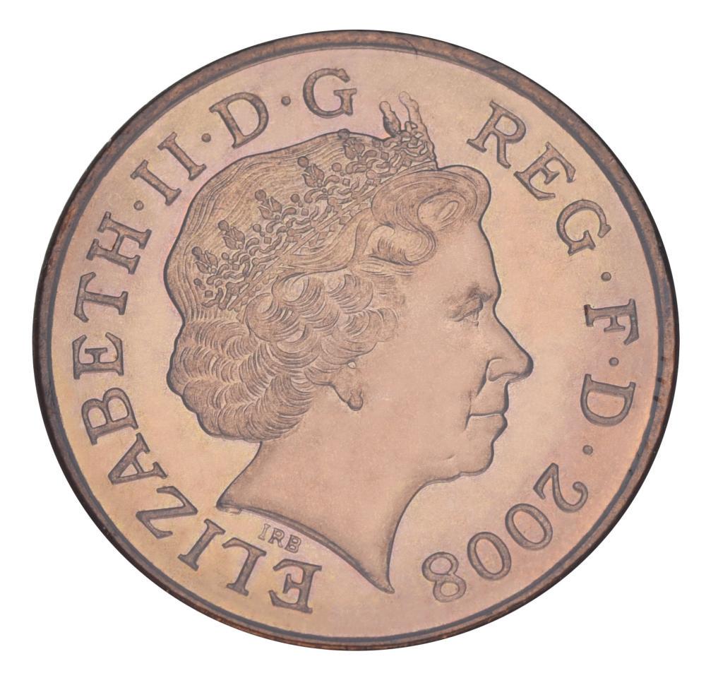 Коллекционная монета Великобритания 2 пенса 2008 AU-UNC (М20956)