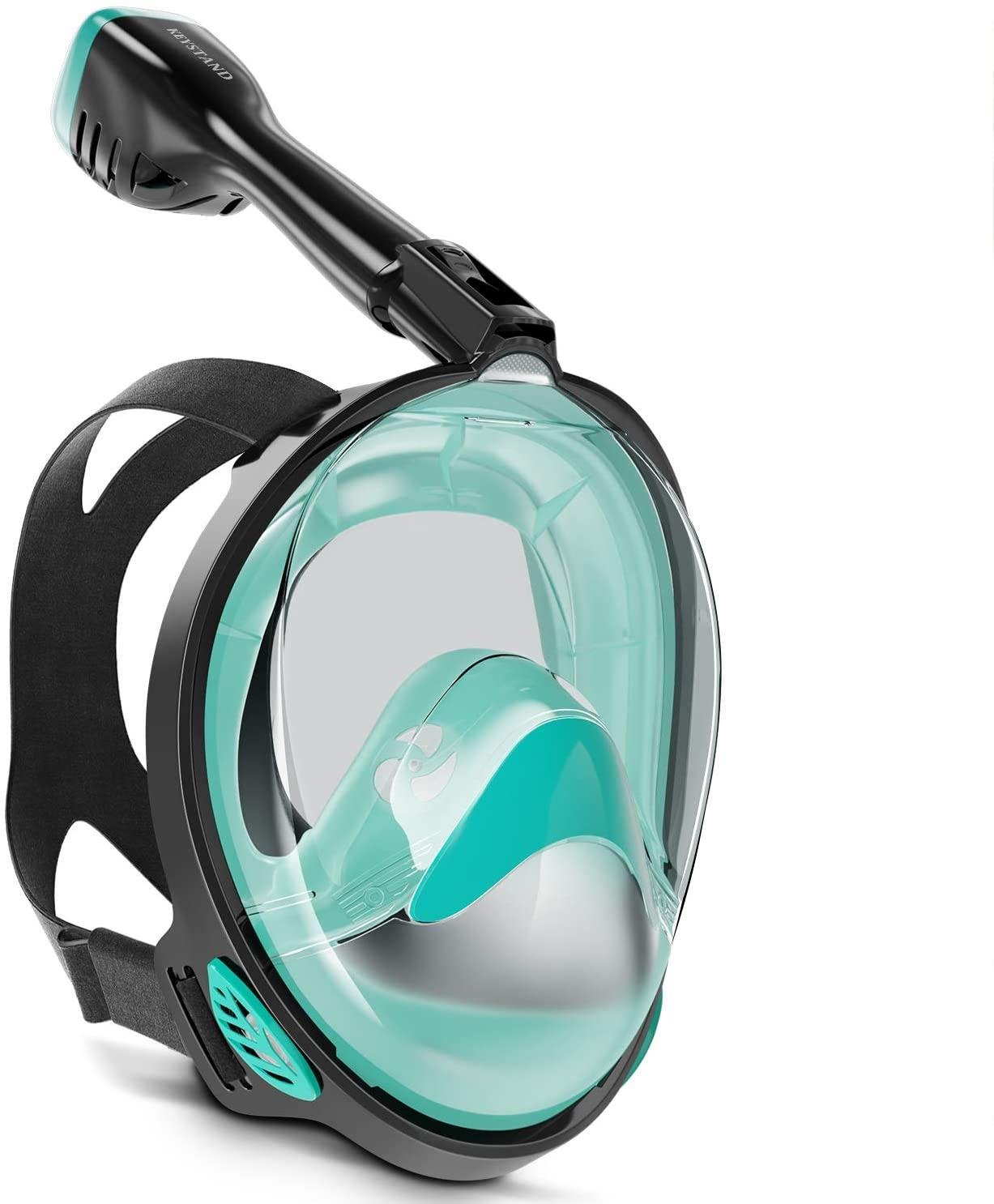 Повнолицева маска для плавання Vela Sport 4.0 L/XL Чорно-бірюзовий (00635)