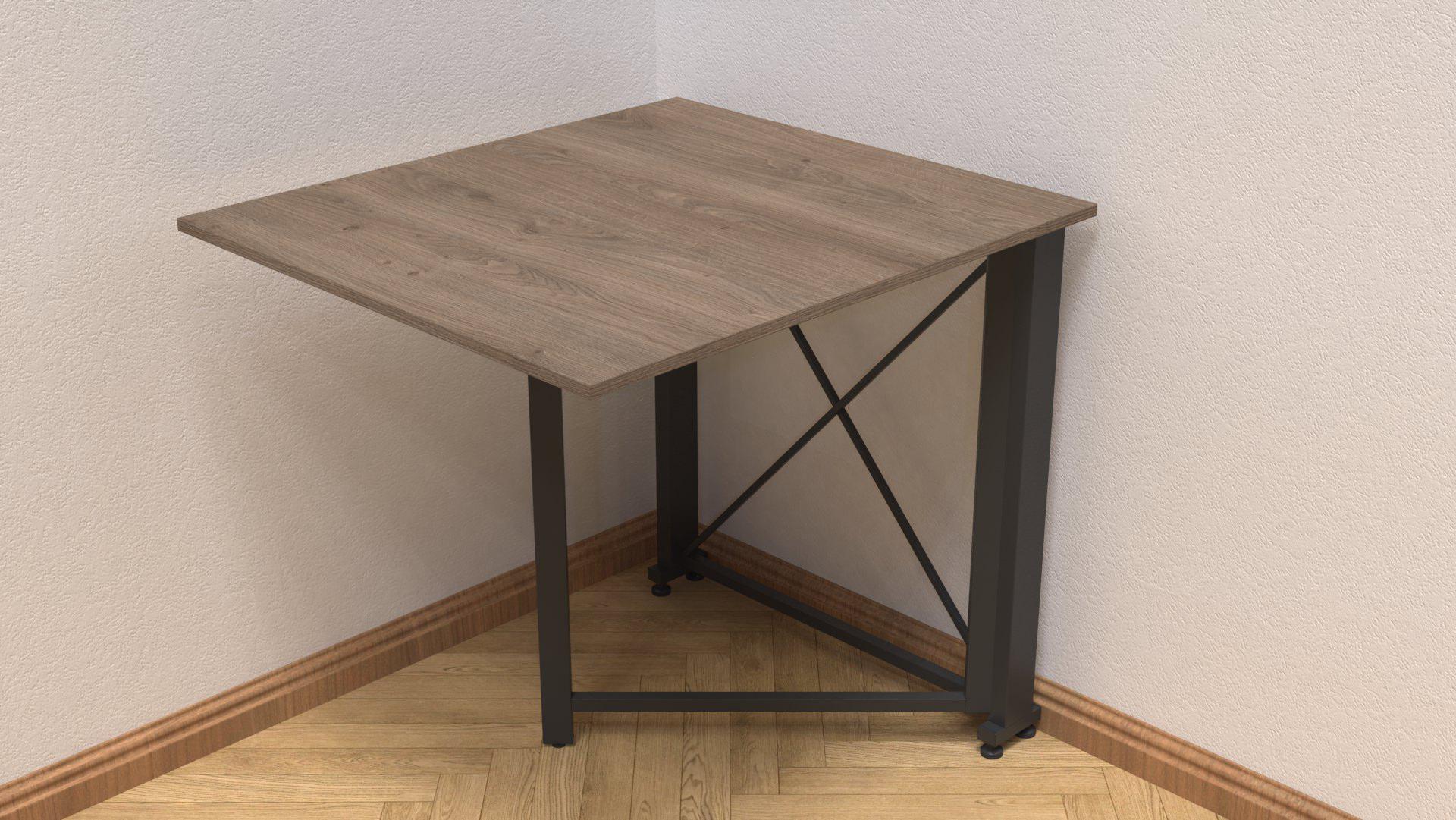 Стол-книжка трансформер Орион 1 Ferrum-decor 750x810x730 см металл Черный/ДСП Дуб Сонома Трюфель (ORI105)
