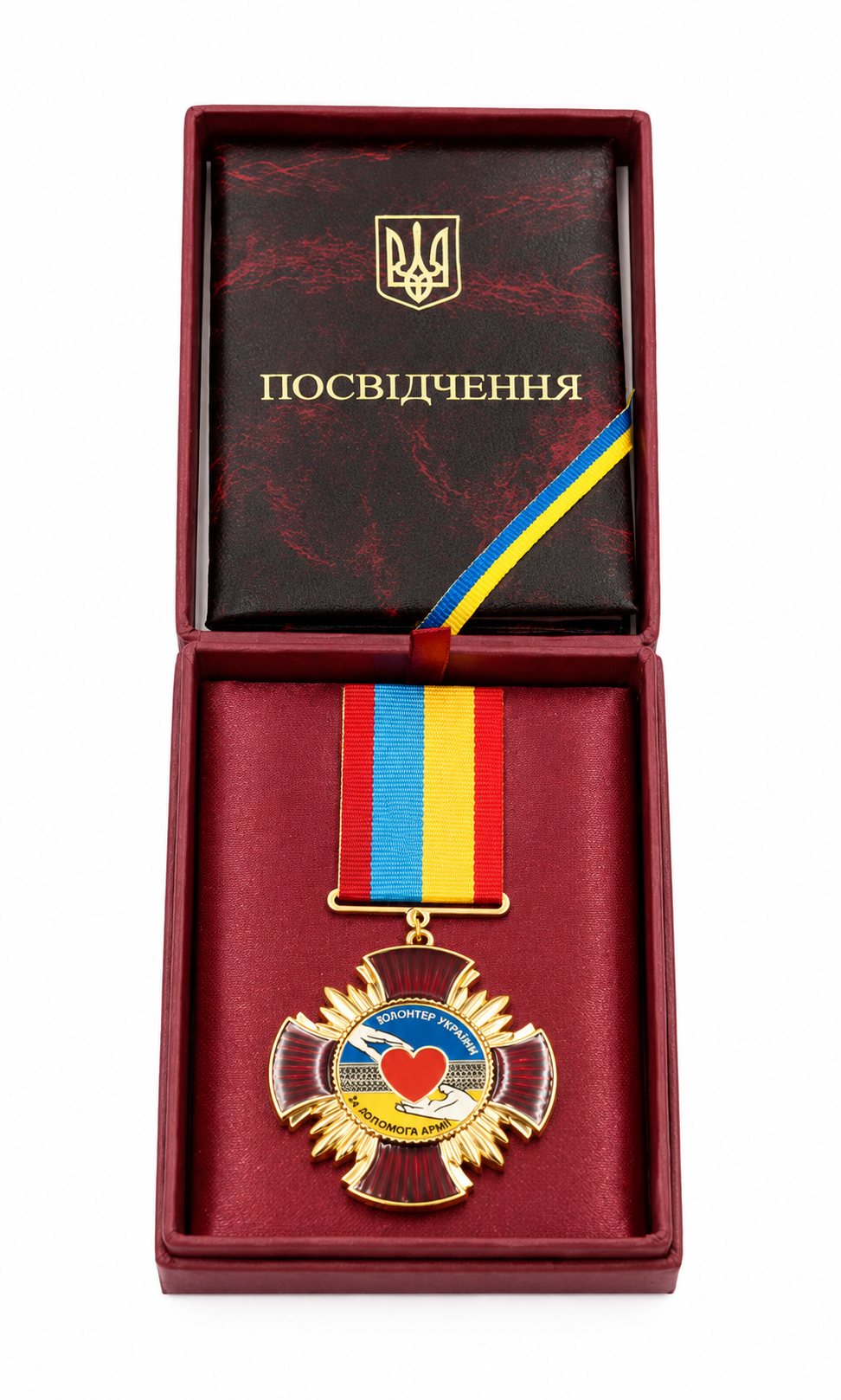 Комплект хрест Волонтер та посвідчення/футляр (1795510486)