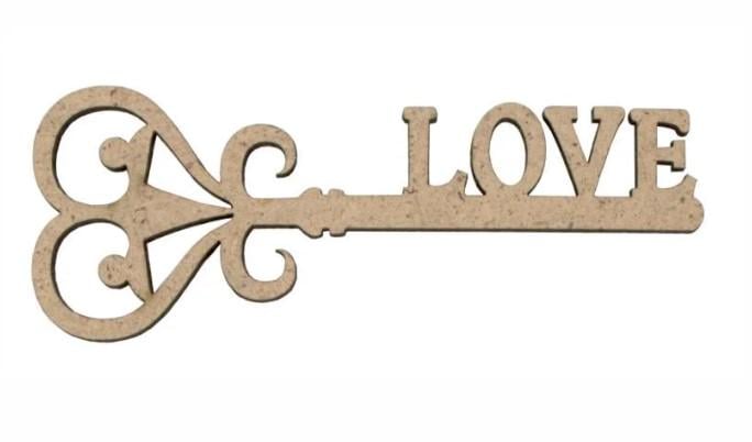 Заготовка для декупажа ROSA TALENT Ключик Love 2 10х3,8 см 4 шт.